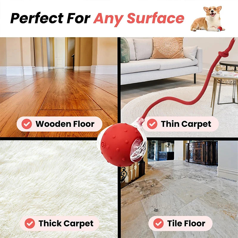 Tiny Fetch Dog Toy Pet Interactive Automatic Teasing Ball Cat Dog Self-Soothing Toy Smart Rolling Electric Chew Proof Dogs Toy