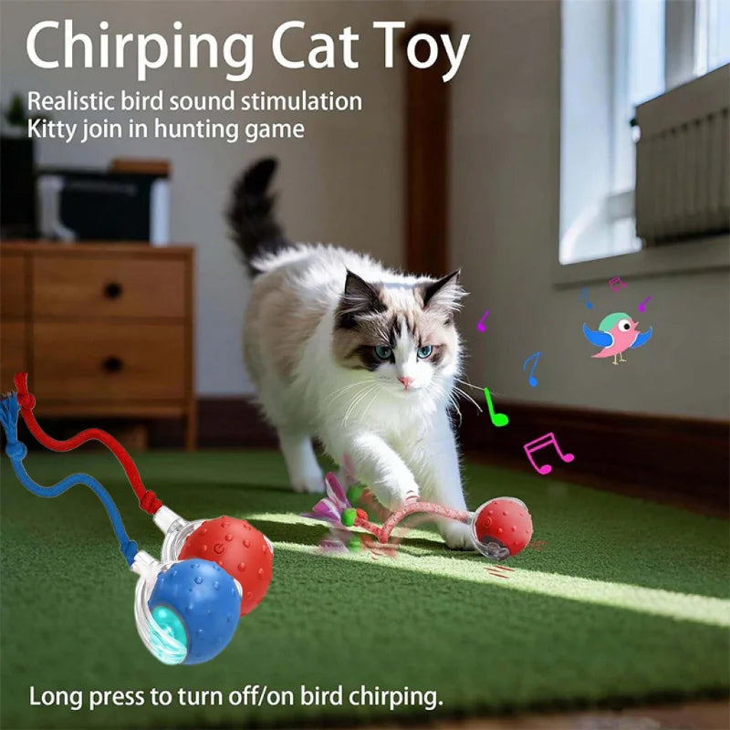Tiny Fetch Dog Toy Pet Interactive Automatic Teasing Ball Cat Dog Self-Soothing Toy Smart Rolling Electric Chew Proof Dogs Toy