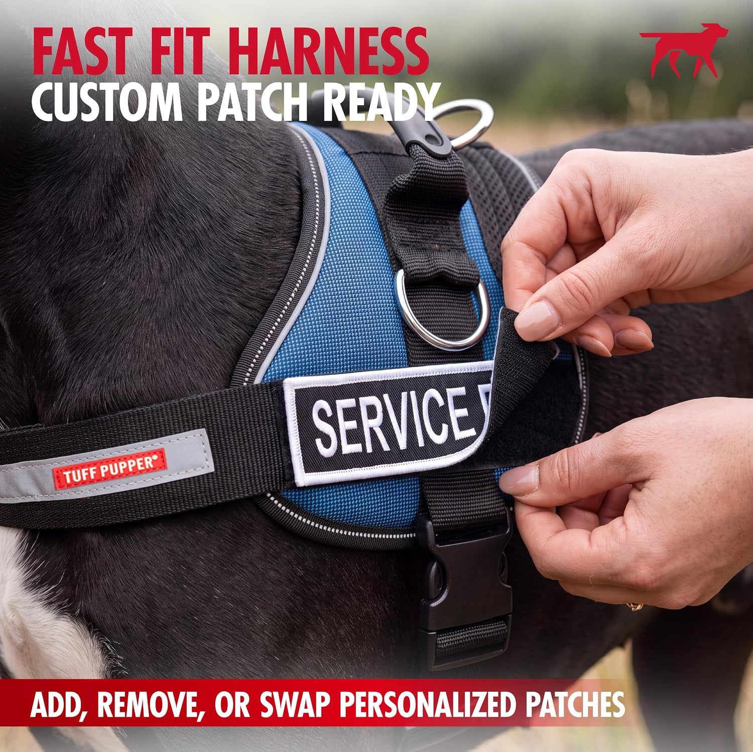 Fast Fit No Pull Dog Harness, Escape Proof, Reflective, Grey
