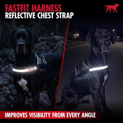 Fast Fit No Pull Dog Harness, Escape Proof, Reflective, Grey
