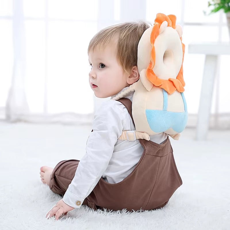Baby Head Protection Backpack Pillow Toddler Head Safety Pad Cushion Anti-Fall Head Protection Pillow Highly Elastic Breathable