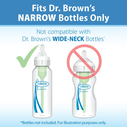 Natural Flow Level 2 Narrow Baby Bottle Silicone Nipple, Medium Flow, 3M+, 100% Silicone Bottle Nipple, 2 Pack