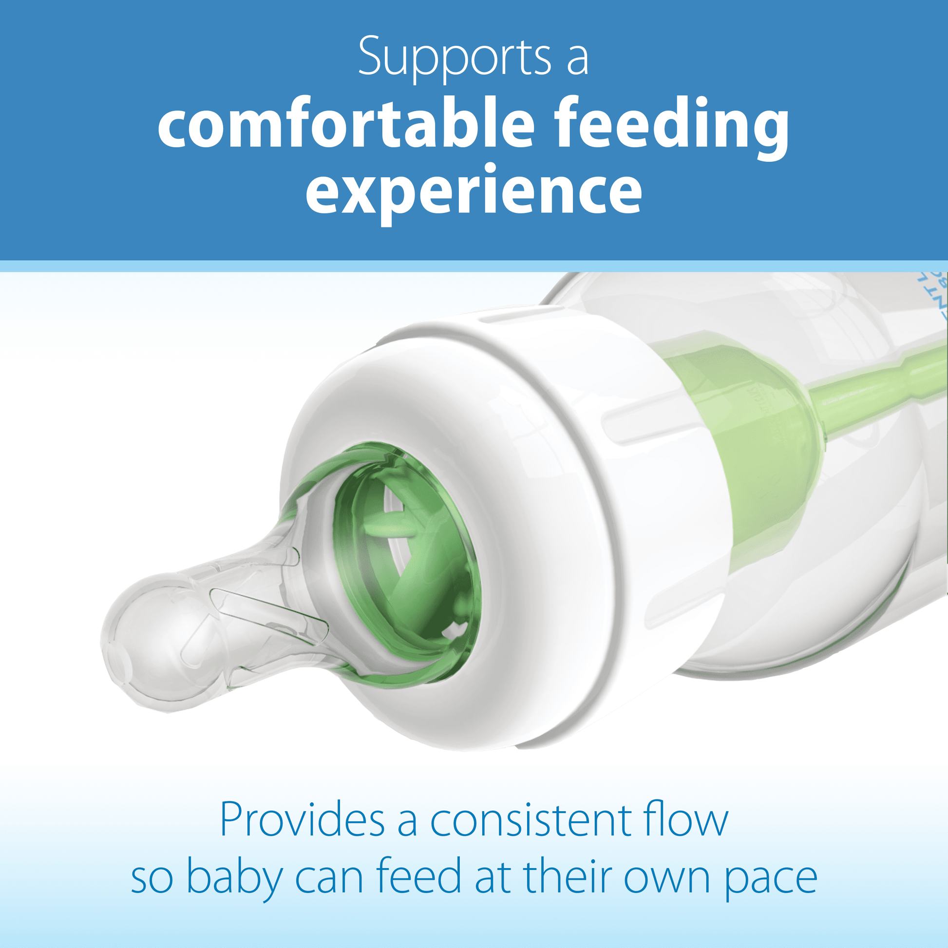 Natural Flow Level 2 Narrow Baby Bottle Silicone Nipple, Medium Flow, 3M+, 100% Silicone Bottle Nipple, 2 Pack