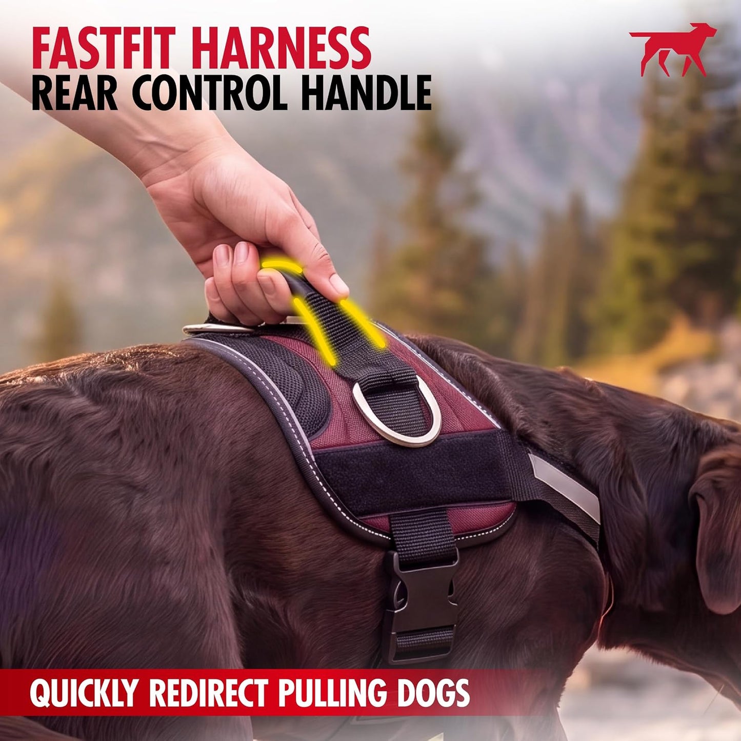Fast Fit No Pull Dog Harness, Escape Proof, Reflective, Grey