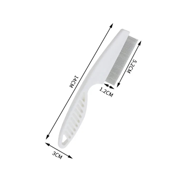 Flea Comb Dog Cat Hair Removal Brush Stainless Steel Dense Teeth Inline Comb Portable Pet Universal Grooming Cleaning Supplies