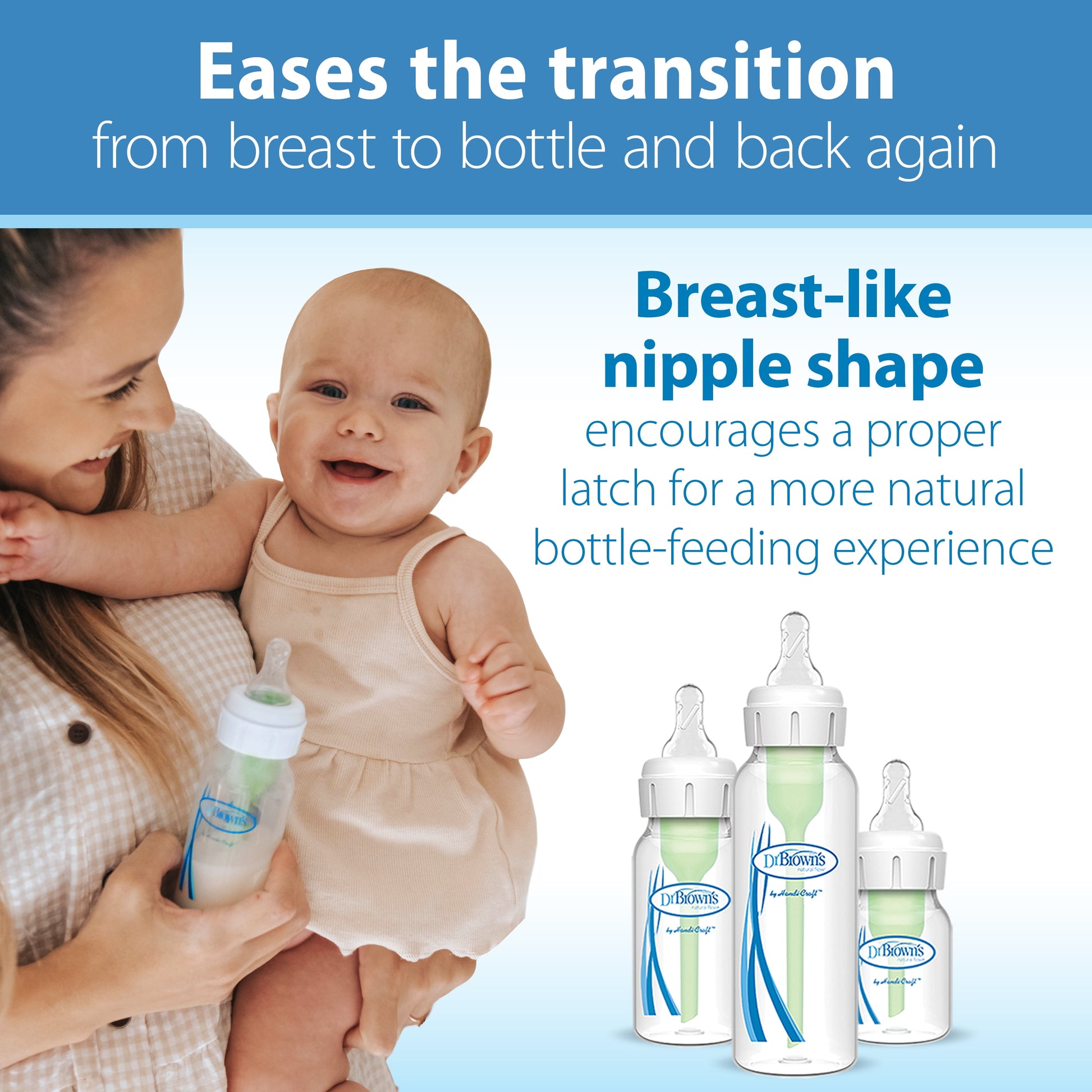 Natural Flow Level 2 Narrow Baby Bottle Silicone Nipple, Medium Flow, 3M+, 100% Silicone Bottle Nipple, 2 Pack
